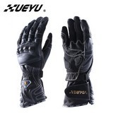 Genuine Leather Gloves Carbon Fiber Shell Supermoto Road Street